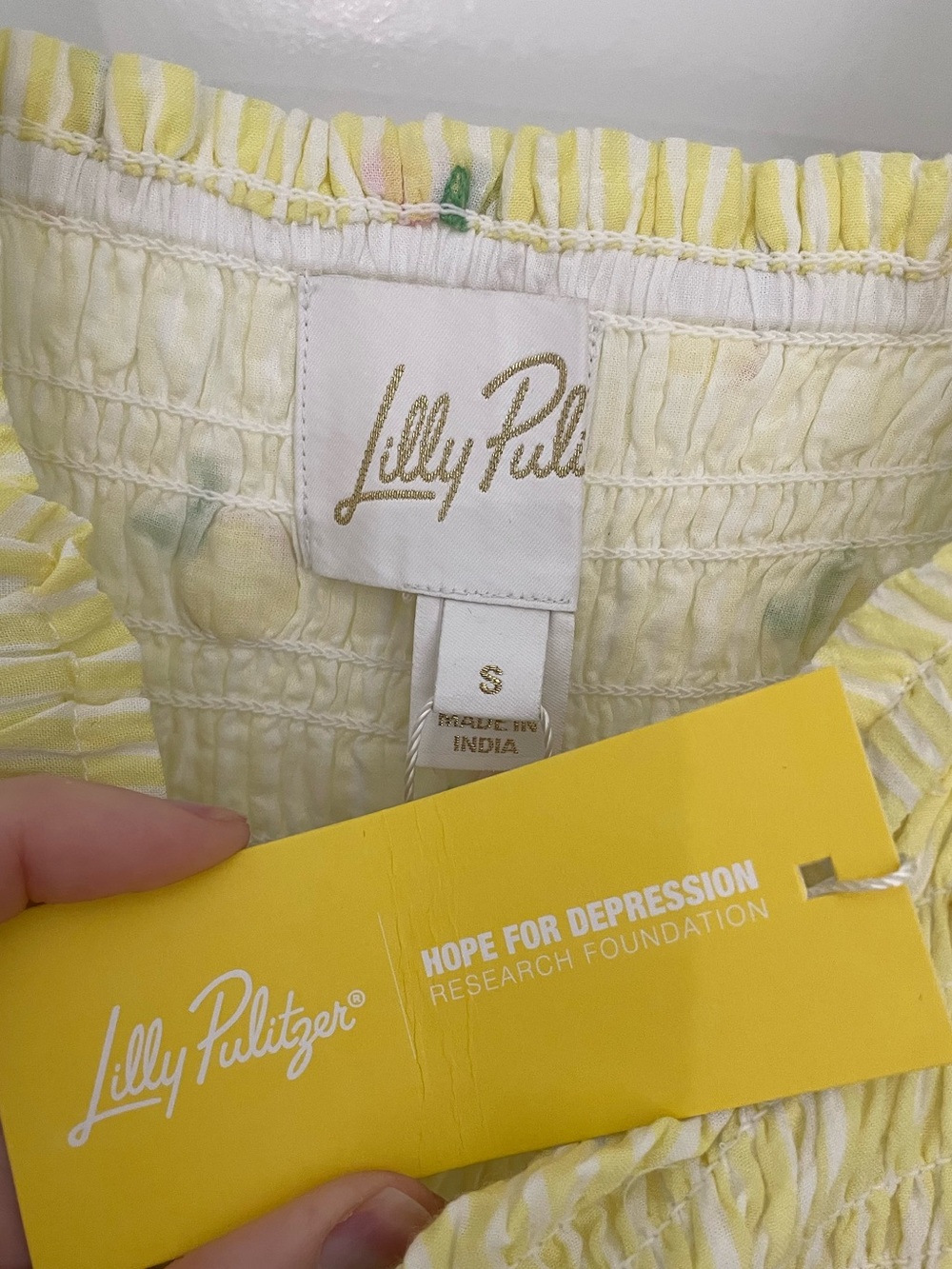 NEW Lilly Pulitzer Hadly Smocked Maxi Dress Size S Estelle Yellow Embroidered 18 - Picture 7 of 15